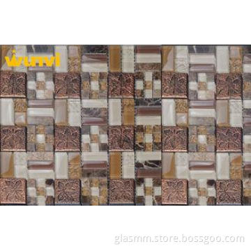 Home Wall Beauty Decorative Glass And Metal Mosaic Tile 4 /